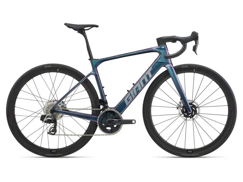 2025 Giant Defy Advanced E+ Elite 0 E-Road Bike Blue Dragonfly