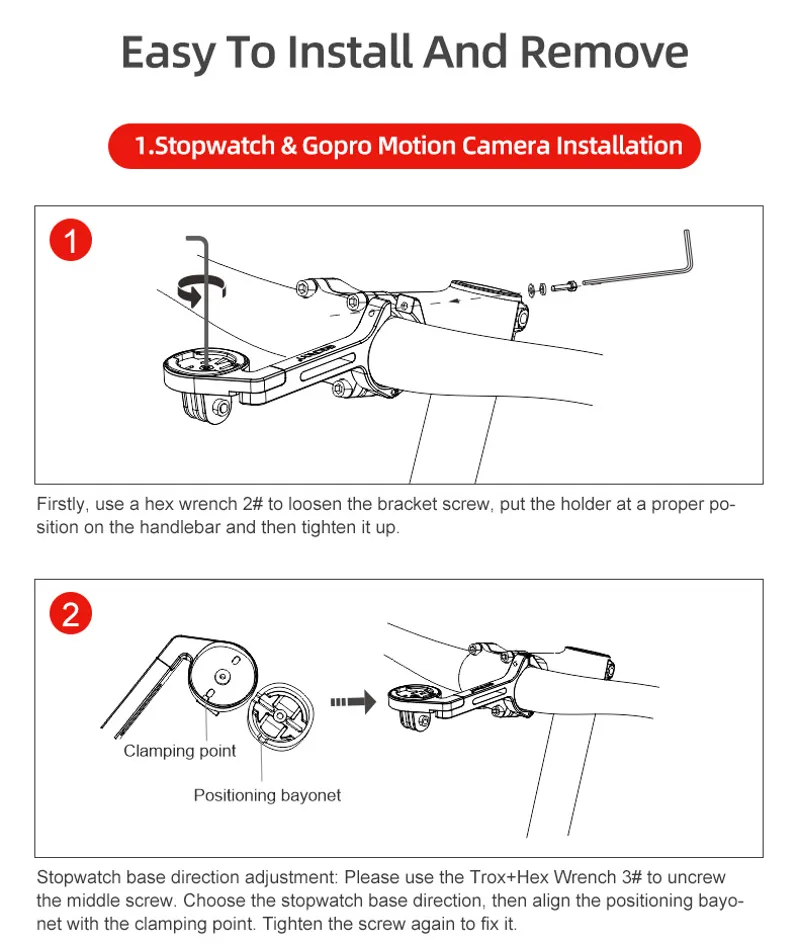 Gaciron Universal Alloy Mount w/GoPro-13