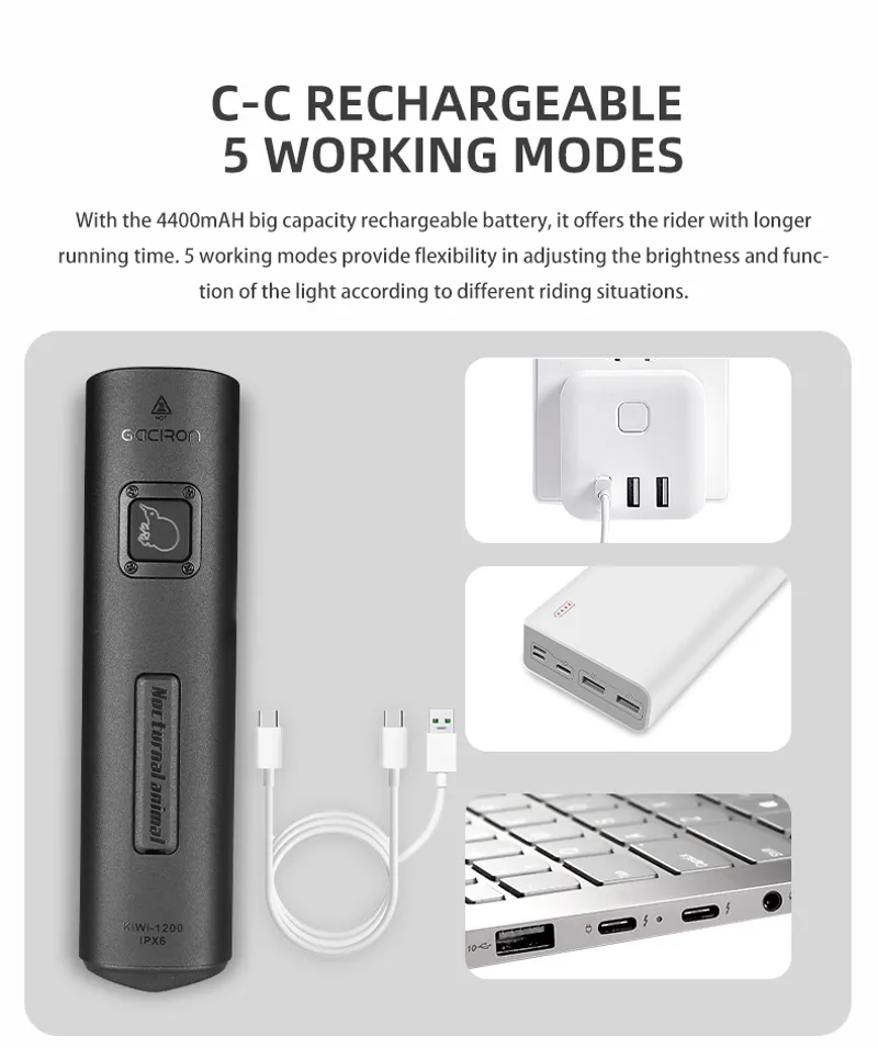 Gaciron Kiwi 1200LM Anti Glare Front Bike Light-10