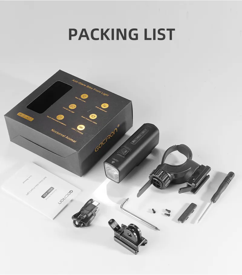 Gaciron Kiwi 400LM Anti Glare Front Bike Light-3