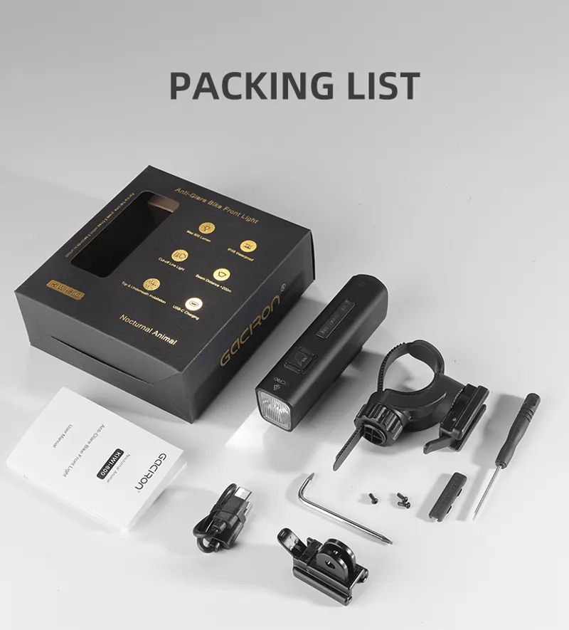 Gaciron Kiwi 800LM Anti Glare Front Bike Light-8