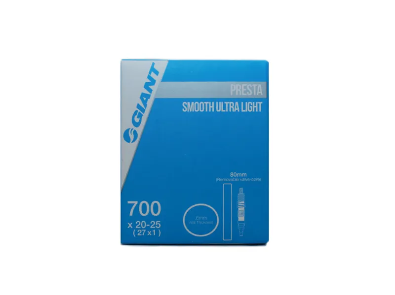 Giant Smooth Ultra Light Tube 700x20-25 Tube Presta Valve 80mm Threadless