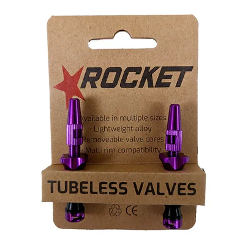 Rocket Tubeless Valve Kit Pair 44mm Purple