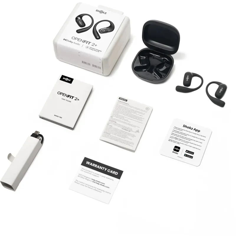 Shokz Openfit 2 Plus True Wireless Earbuds Black Headphones-3