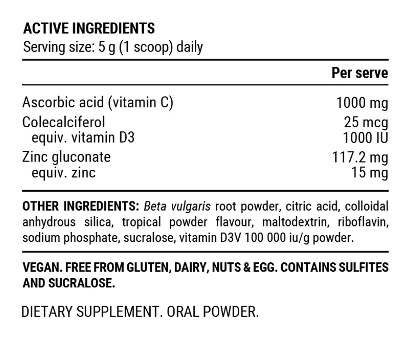 Pillar Performance Ultra Immune C Tropical 200g Jar -3
