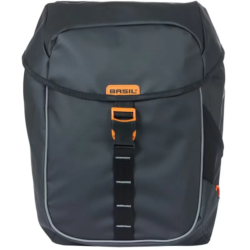 Basil Miles Tarpaulin Double Pannier Bag MIK 34L Black Orange-1