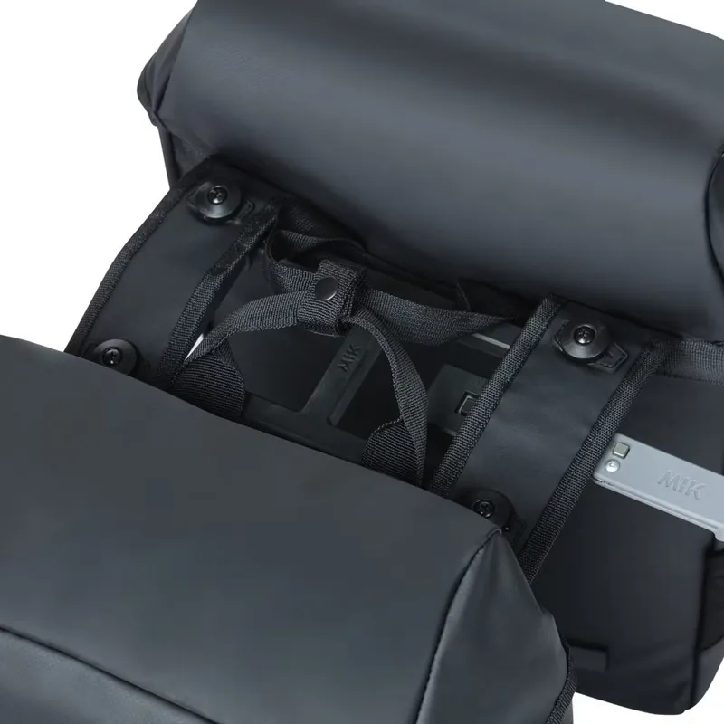 Basil Miles Tarpaulin Double Pannier Bag MIK 34L Black Orange-2