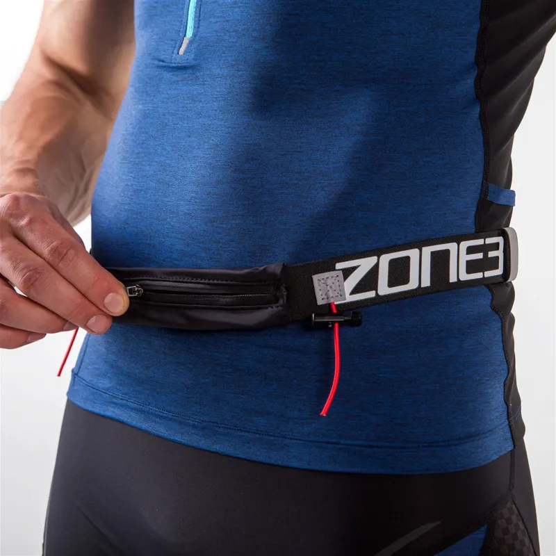 Zone 3 Endurance Race Belt with Lycra Pouch Black-1