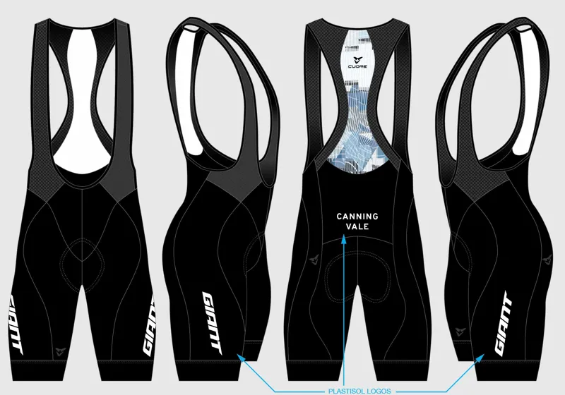 Cuore Giant Canning Vale Bib Shorts Womens White/Blue MY25