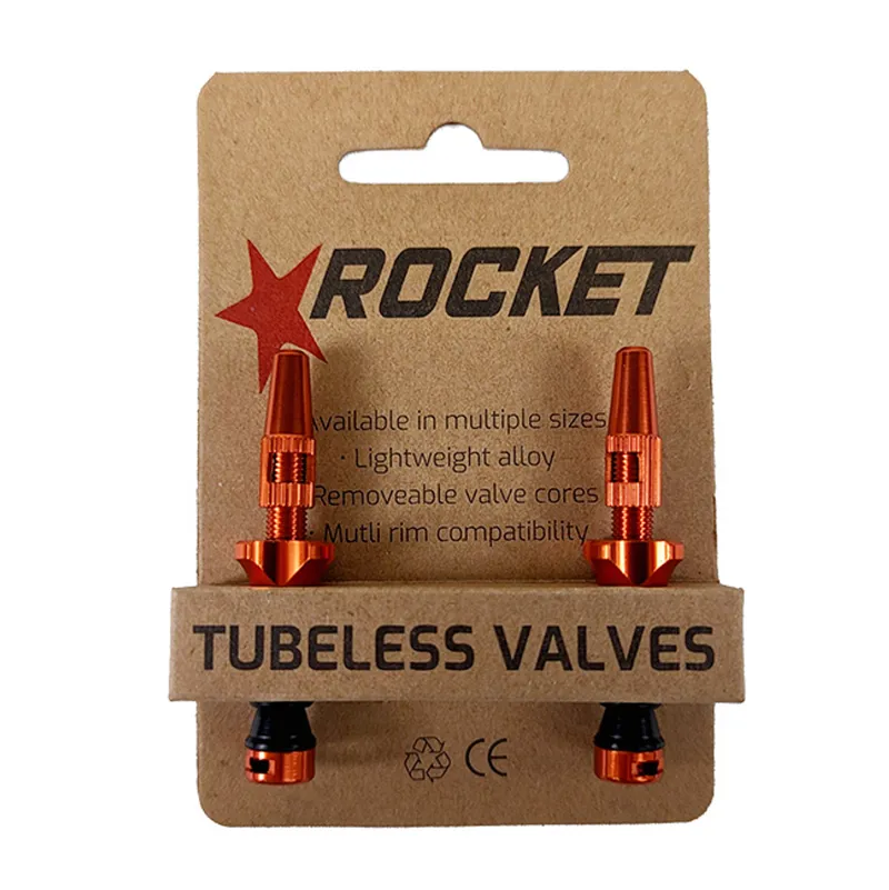 Rocket Tubeless Valve Kit Pair 44mm Orange
