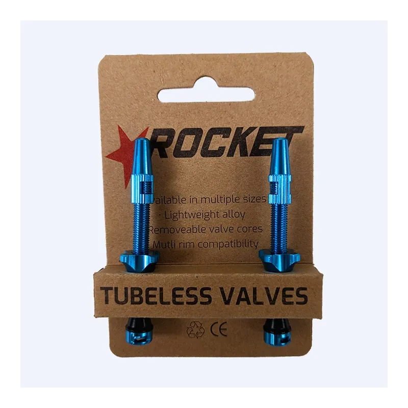 Rocket Tubeless Valve Kit Pair 60mm Blue
