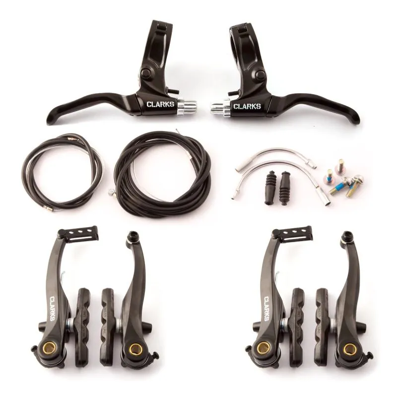 Clarks V-Brake Caliper and Brake Lever Set Front and Rear