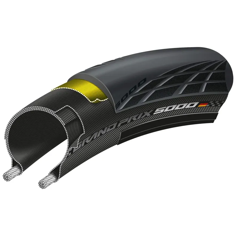 Continental GP5000 Tube Type Tyre 700x28 Folding Black-1