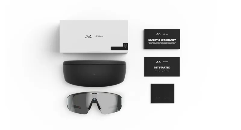 Oakley Meta Vanguard AI Sunglasses White with Prizm Black Lenses-4