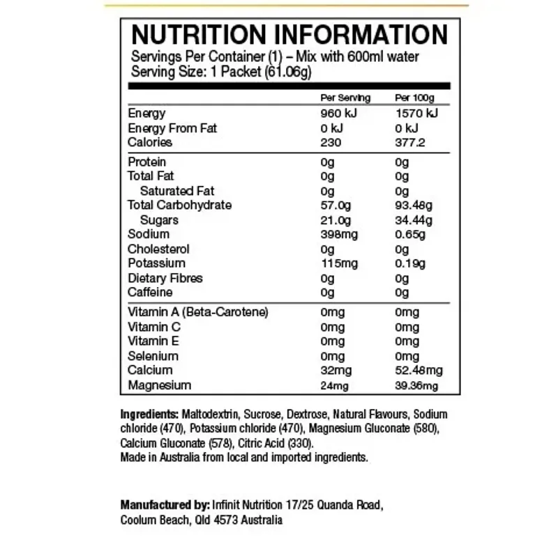 Infinit Speed Watermelon 1.33kg Bag Energy Drink-1