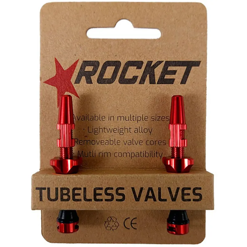 Rocket Tubeless Valve Kit Pair 44mm Red
