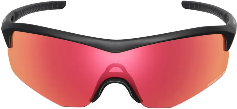 Shimano Spark Sunglasses Matte Black with Red Ridescape Road Lens-1