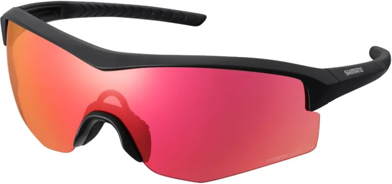 Shimano Spark Sunglasses Matte Black with Red Ridescape Road Lens