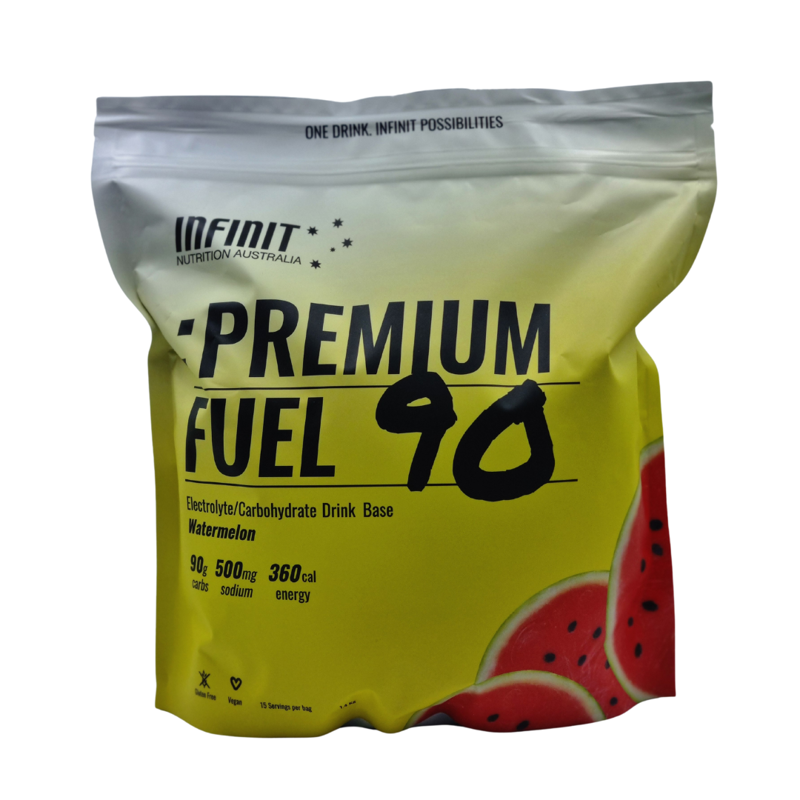 Infinit Premium Fuel 90 Electrolyte/Carbohydrate Drink Base Watermelon 1.4kg Bag